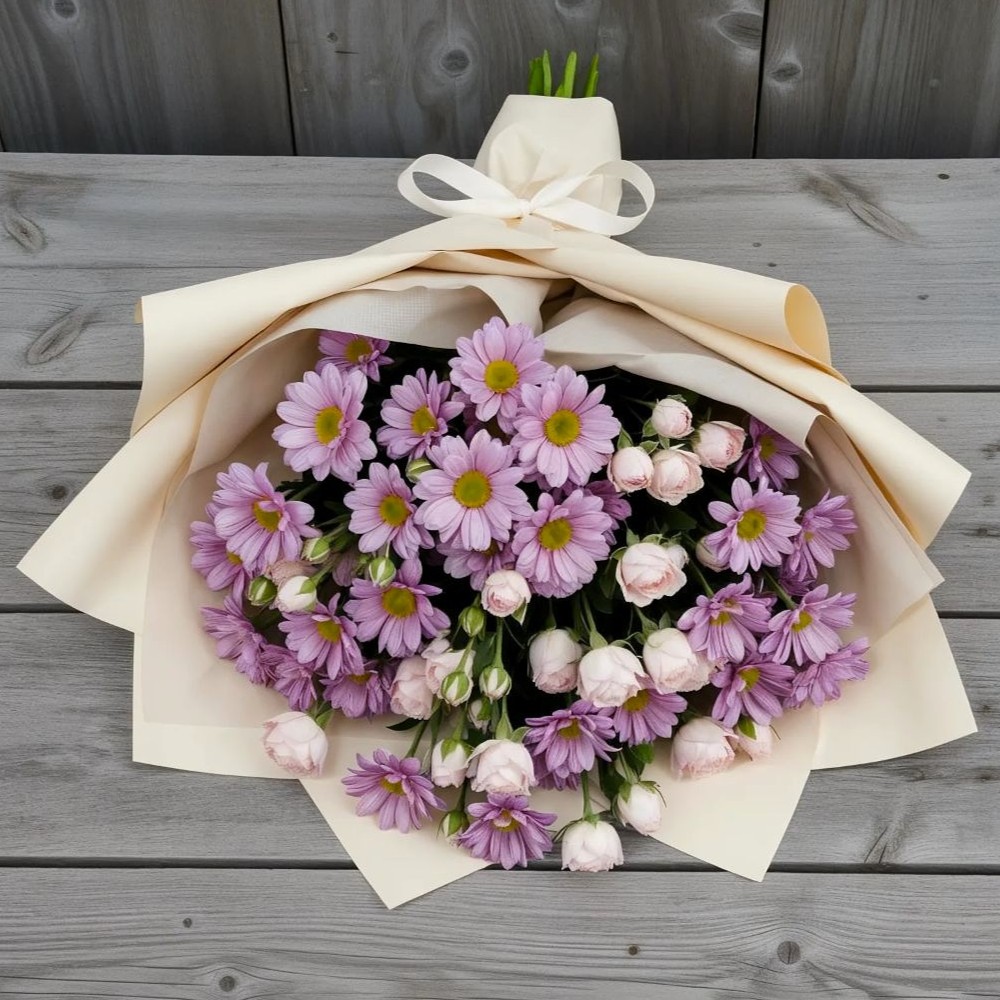 Букет цветов из: Розы и Хризантемы в Горбово