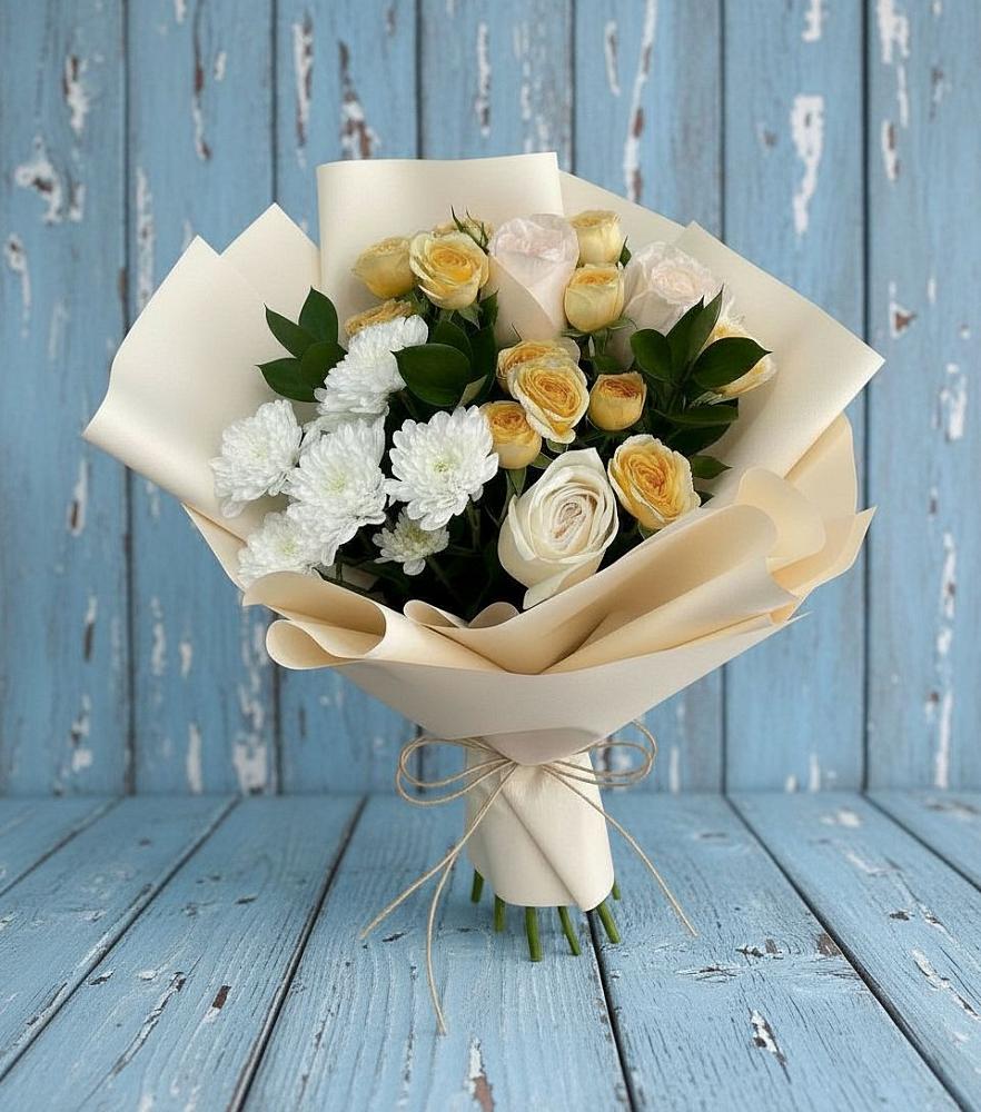 Букет цветов из: Розы и Хризантемы в Горбово