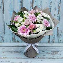 Букет цветов из:  Герберы, Альстромерии и Хризантемы в Горбово
