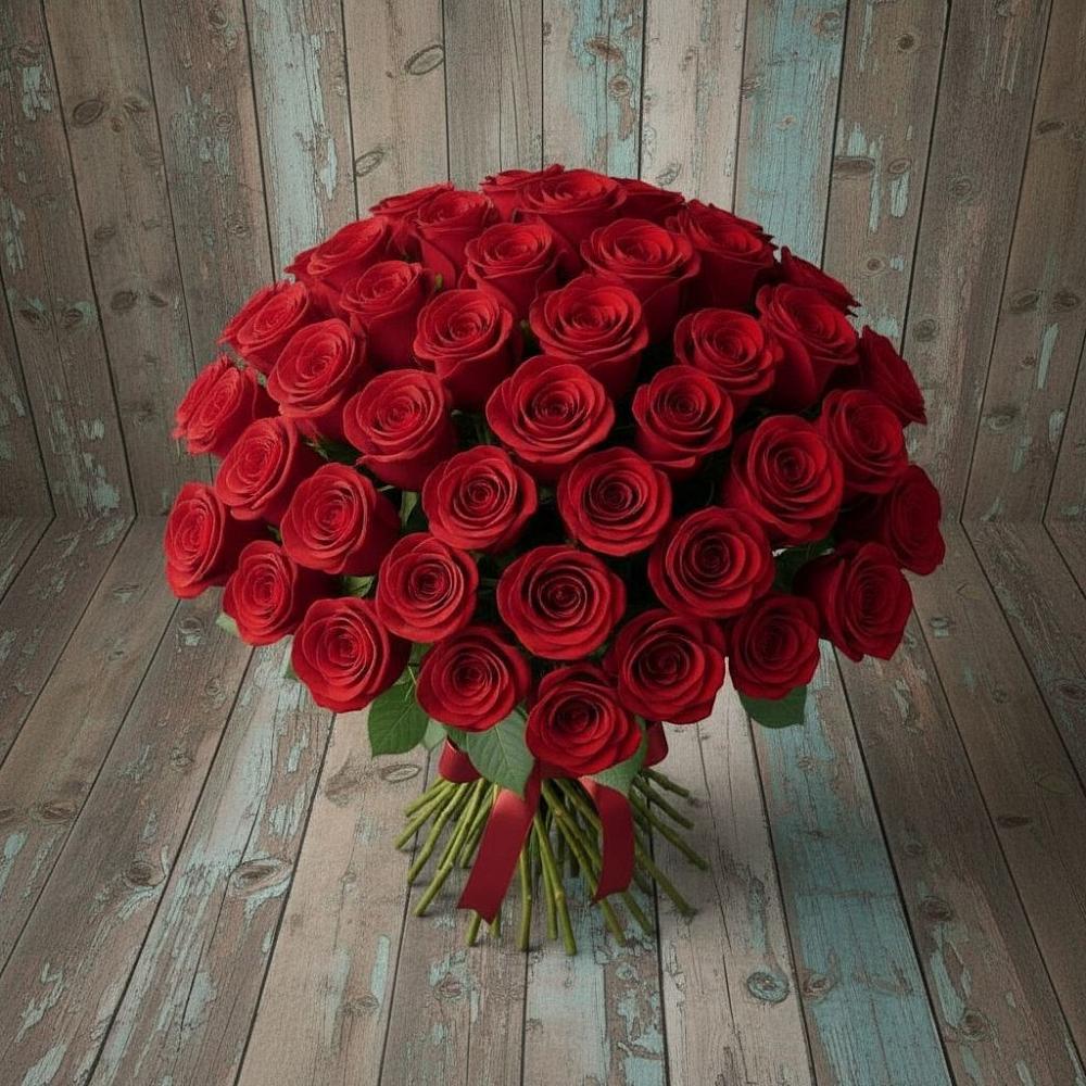 Букет 55 Красных роз Фридом в Горбово