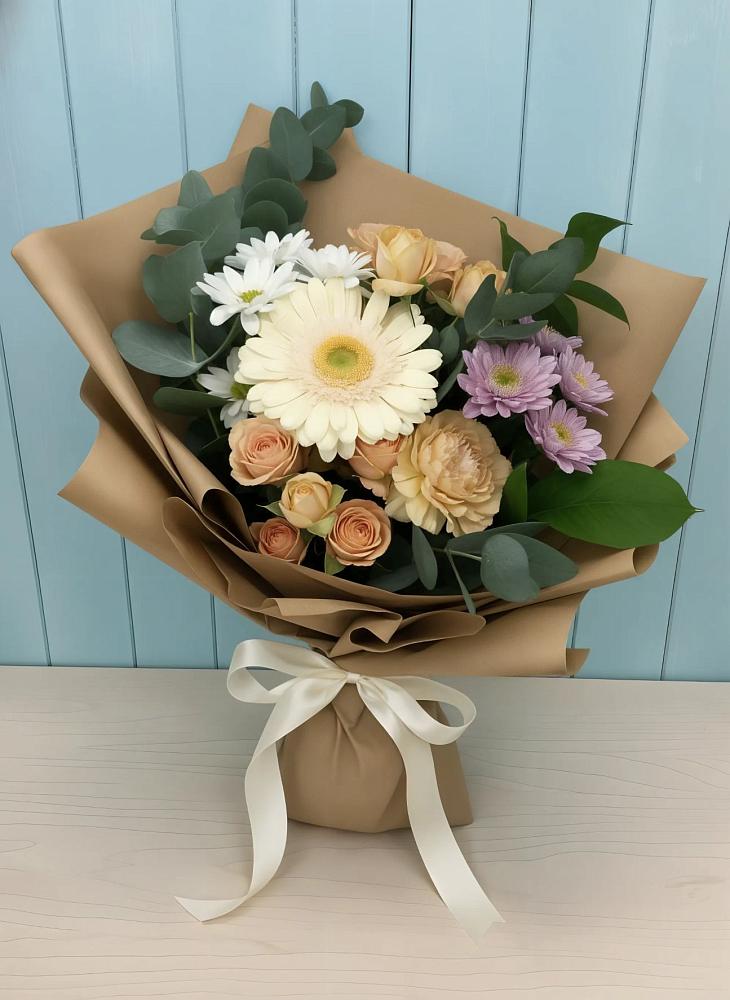 Букет цветов из: Герберы и Хризантемы в Горбово