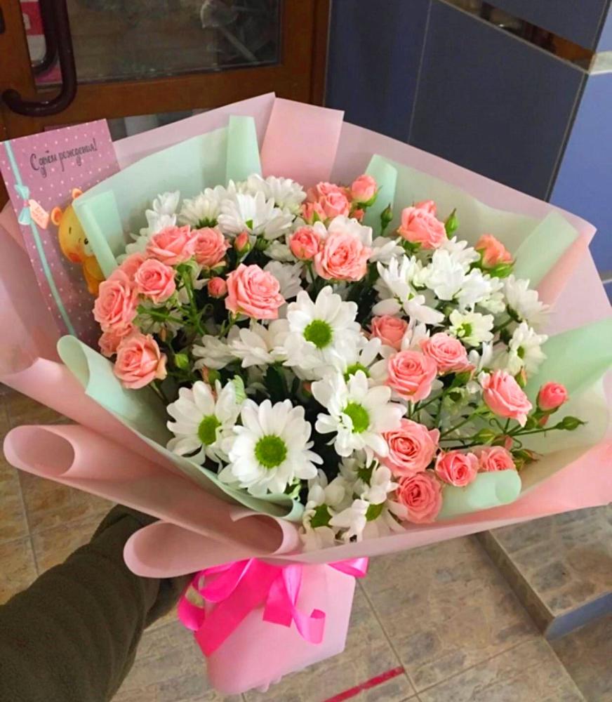 Букет цветов из: Розы и Хризантемы в Горбово