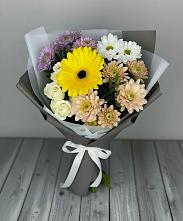 Букет цветов из:  Розы, Герберы и Хризантемы #REPLACE_PRED# Горбово