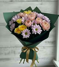 Букет цветов из:  Хризантемы и Розы в Горбово