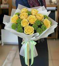 Букет цветов из:  Хризантемы и Розы в Горбово