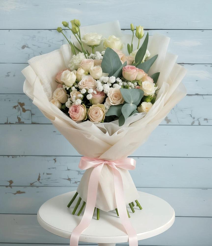 Букет цветов из: Розы и Лизиантусы в Горбово