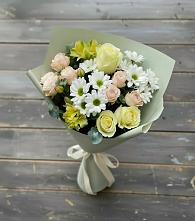 Букет цветов из:  Альстромерии, Розы и Хризантемы в Горбово