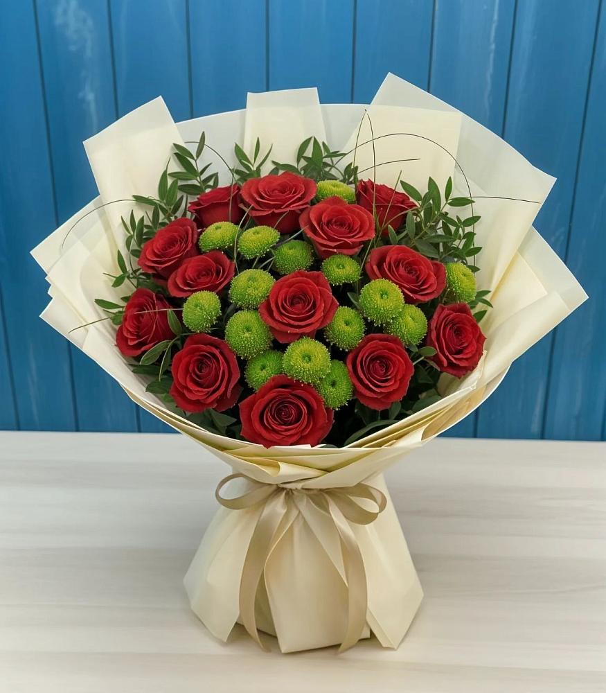 Букет цветов из: Розы и Хризантемы в Горбово